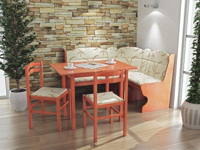 ÁDÁM konyhai sarok (2 szék + asztal + konyhai sarok, 140 cm x 105 cm x 83 cm)  
